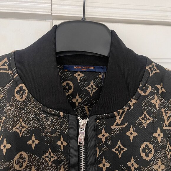 Louis Vuitton Black and Gold Monogram Bomber Jacket - Picture 2 of 9